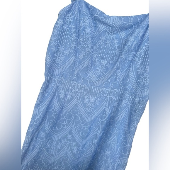 NWT Monique Lhuillier Baby Blue Lace Summer Midi Dress Size 8 MSRP $495 Formal - Picture 4 of 11